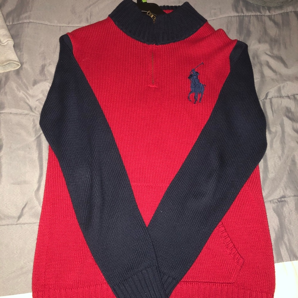 Polo zip up sweater